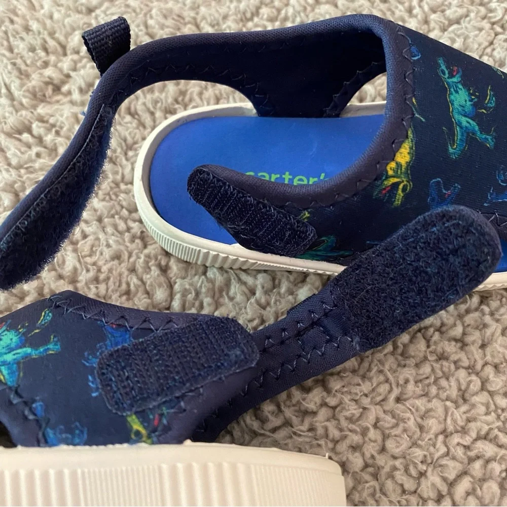 Toddler Boy Water Shoes Size 6 Navy Blue Dinosaurs Carter's